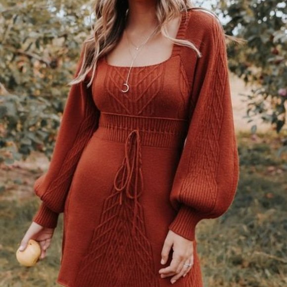 NWOT Free People Emmaline Open Back Mini Sweater Dress - Picture 2 of 13